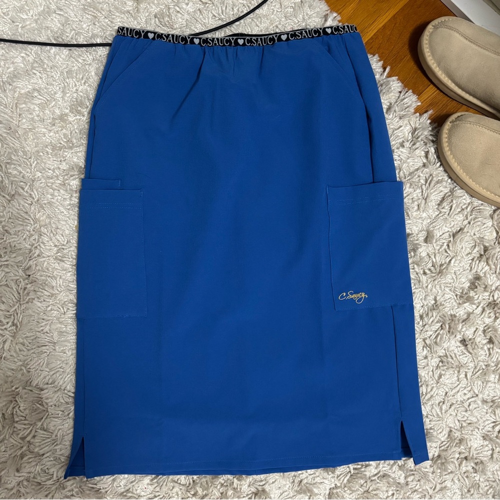 C Saucy Blue Scrub Skirt